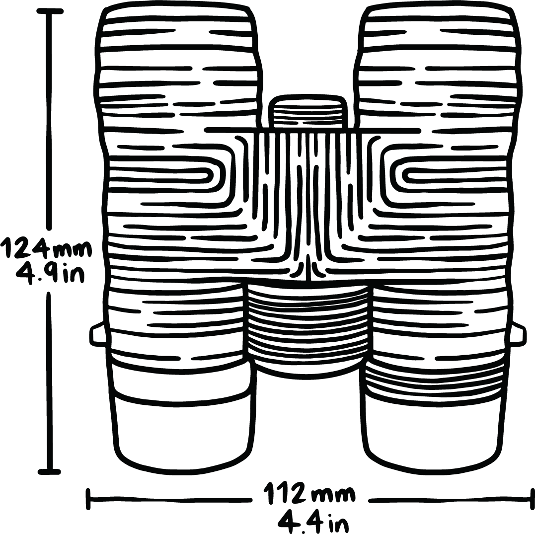 Technical wireframe rendering of the Field Issue 8x32 from above
